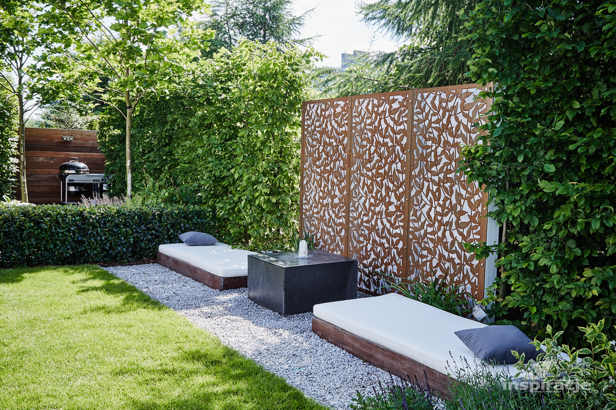 Projekt ogrodu z podswietlanymi panelami